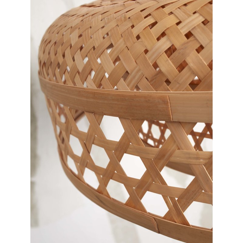 Good&Mojo-collectie Hanging lamp Ubud double shades bamboo dia.60x18cm. natural