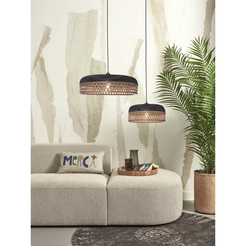 Good&Mojo-collectie Hanging lamp Ubud single bamboo dia.60+40cm. bl/natural