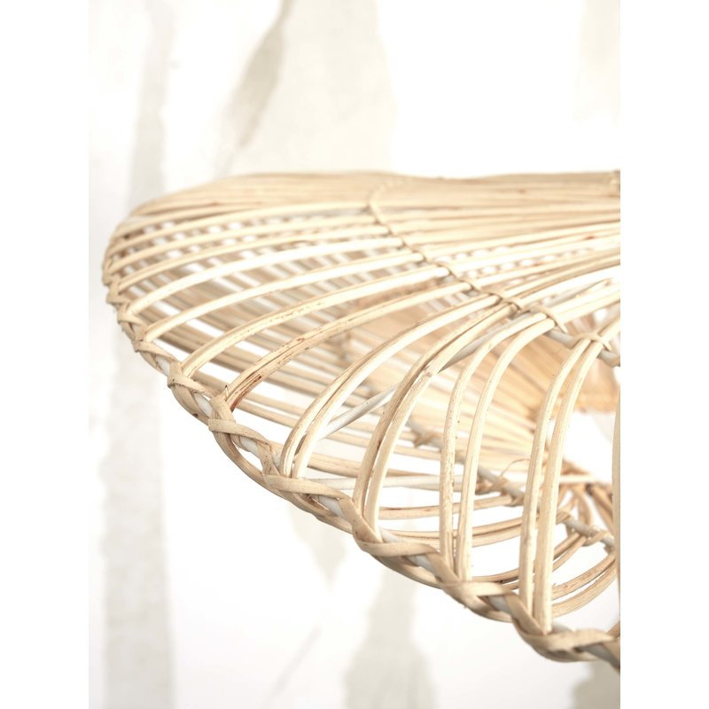 Good&Mojo-collectie Ceiling lamp Zanzibar L rattan/flat dia.55xh.14cm. white