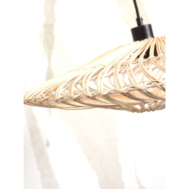 Good&Mojo-collectie Vloerlamp Zanzibar wit bamboe en rotan wit L