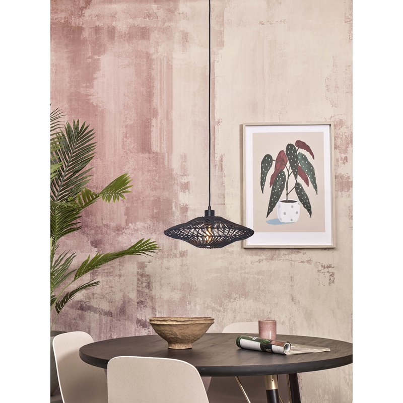 Good&Mojo-collectie Hanglamp Zanzibar rotan zwart S