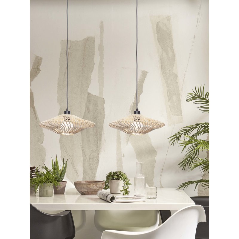 Good&Mojo-collectie Hanglamp Zanzibar rotan wit S