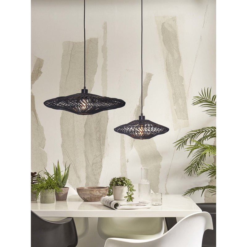 Good&Mojo-collectie Hanglamp Zanzibar rotan zwart L