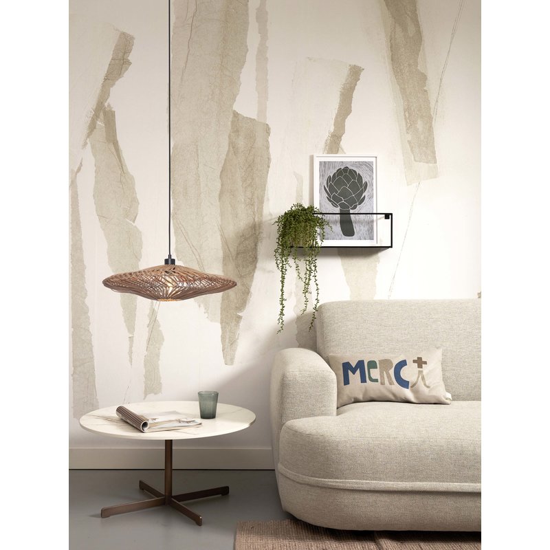 Good&Mojo-collectie Hanging lamp Zanzibar L rattan/flat dia.55xh.14cm. natural