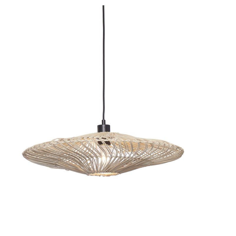 Good&Mojo-collectie Hanging lamp Zanzibar L rattan/flat dia.55xh.14cm. white