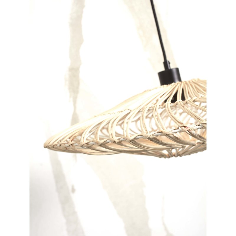 Good&Mojo-collectie Hanging lamp Zanzibar L rattan/flat dia.55xh.14cm. white