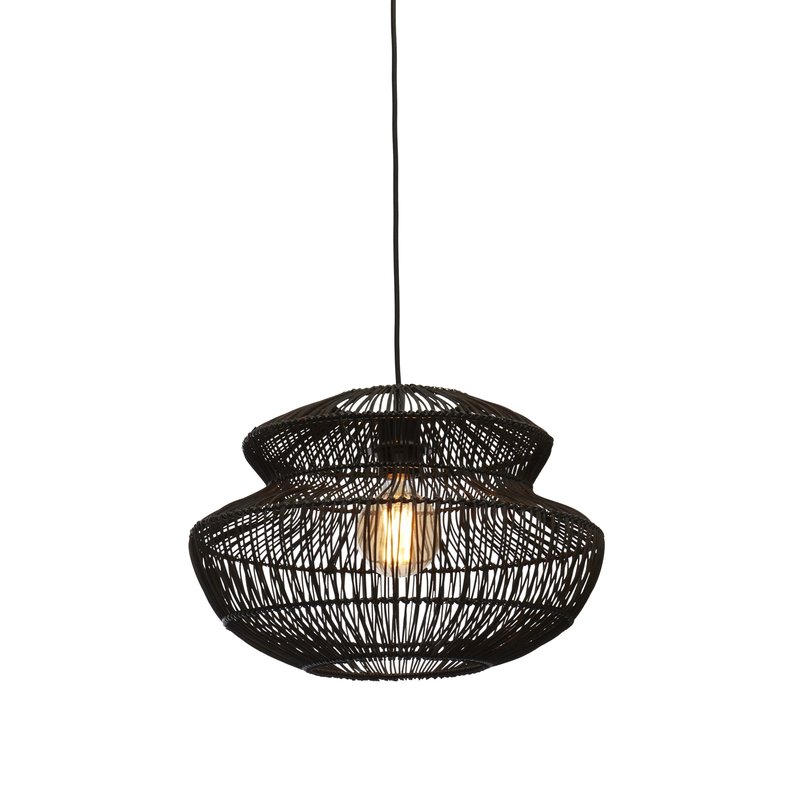 Good&Mojo-collectie Hanging lamp Zanzibar rattan/round dia.40xh.30cm. black