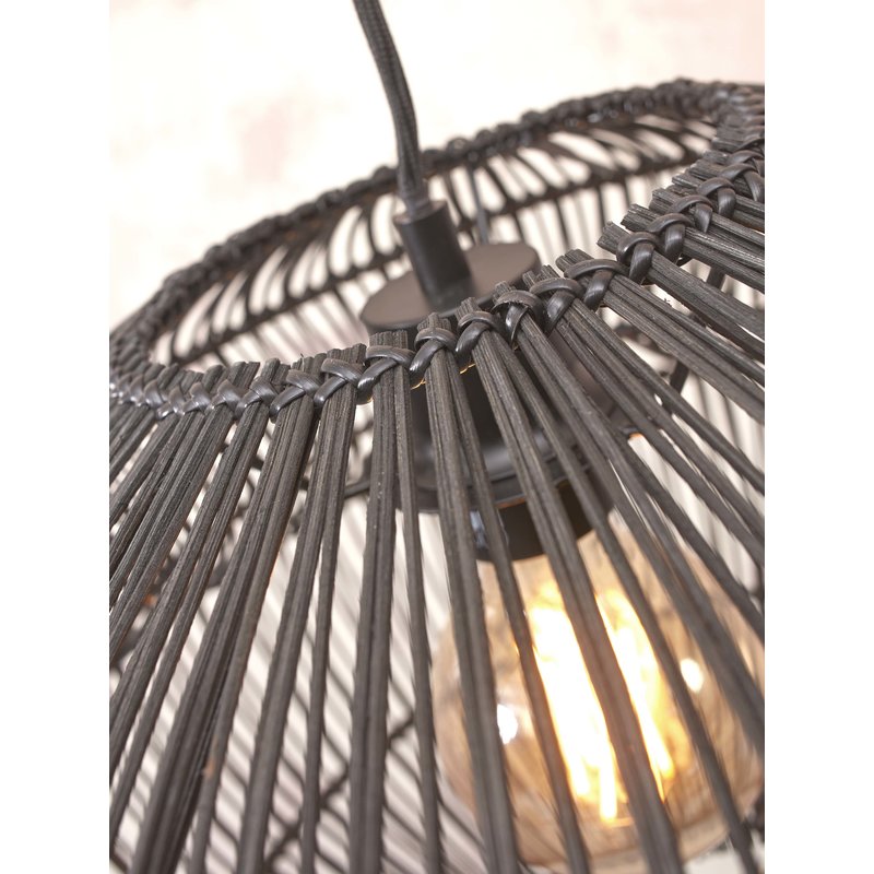 Good&Mojo-collectie Hanging lamp Zanzibar rattan/round dia.40xh.30cm. black