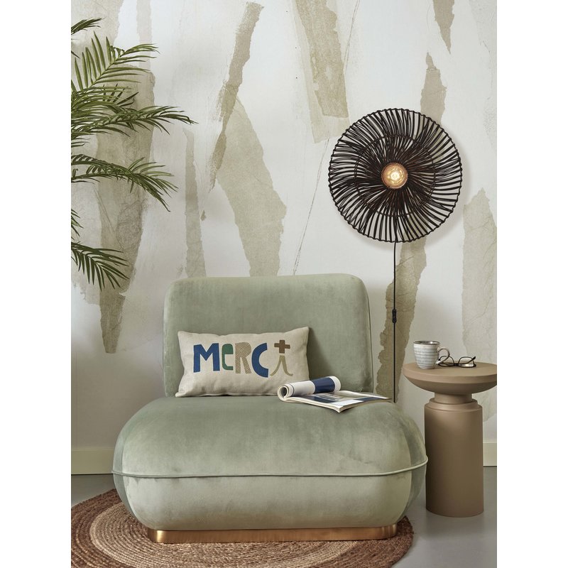 Good&Mojo-collectie Wandlamp Zanzibar rotan zwart L