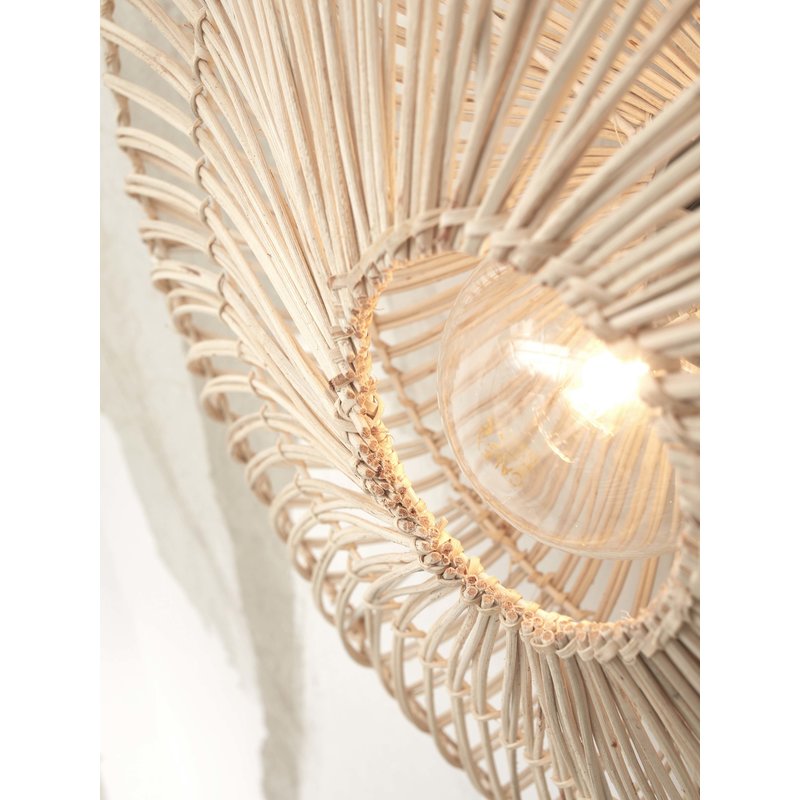 Good&Mojo-collectie Wall lamp Zanzibar L rattan/flat dia.55xh.14cm. white