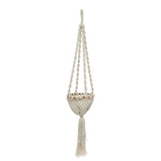 Bazar Bizar Twisted Macrame Planthanger - Naturel Wit - M