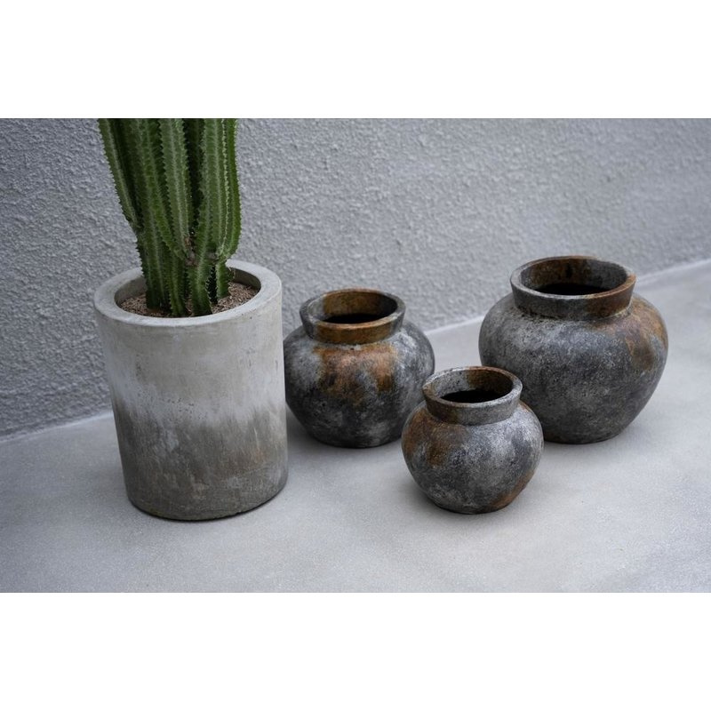 Bazar Bizar-collectie Funky Vaas - Antiek Grijs - M