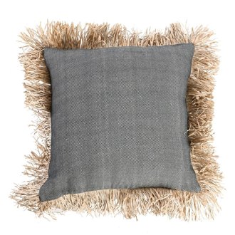 Bazar Bizar Cotton Bonita Kussenhoes - Zwart Naturel - 60x60