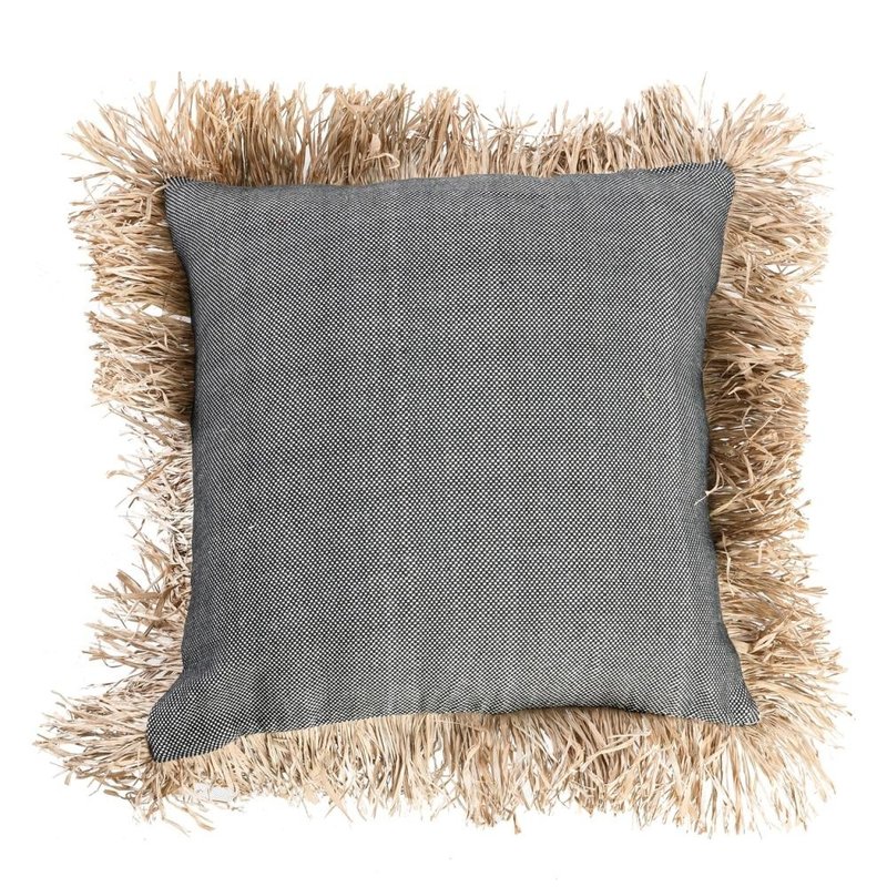 Bazar Bizar-collectie Cotton Bonita Kussenhoes - Zwart Naturel - 60x60
