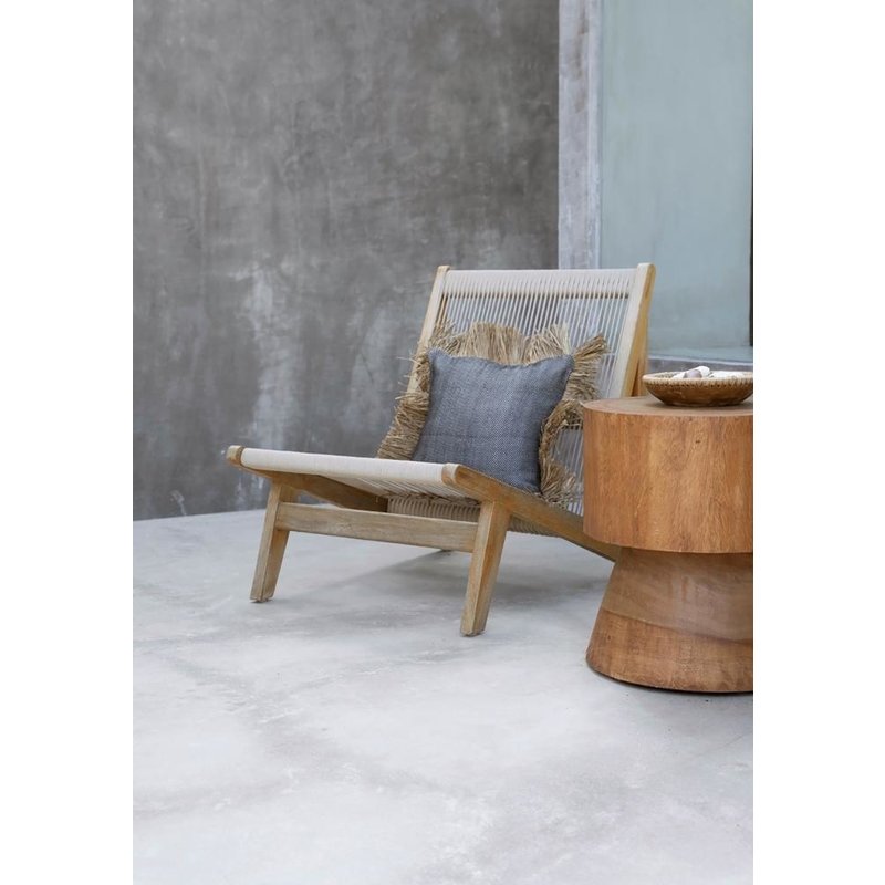 Bazar Bizar-collectie Cotton Bonita Kussenhoes - Zwart Naturel - 60x60