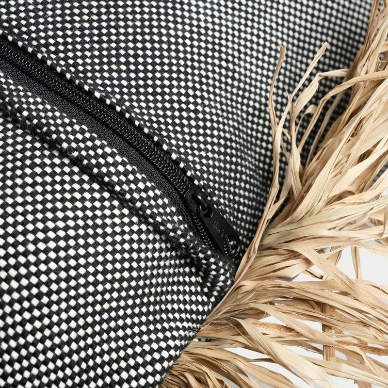 Bazar Bizar-collectie Cotton Bonita Kussenhoes - Zwart Naturel - 60x60