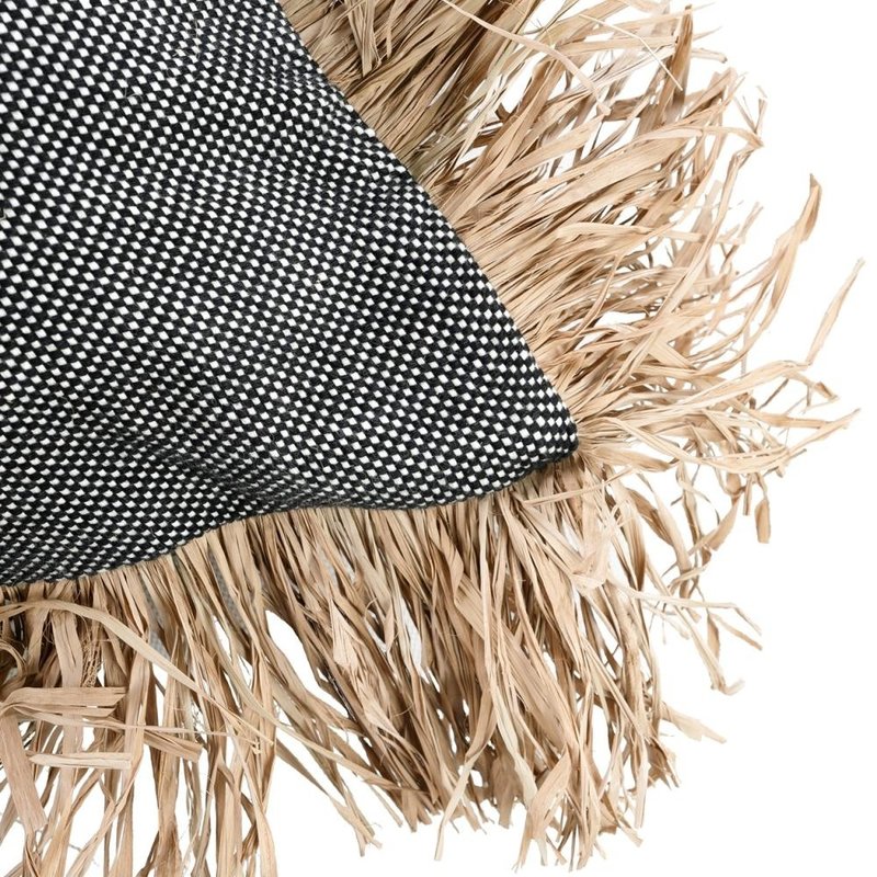 Bazar Bizar-collectie Cotton Bonita Kussenhoes - Zwart Naturel - 60x60