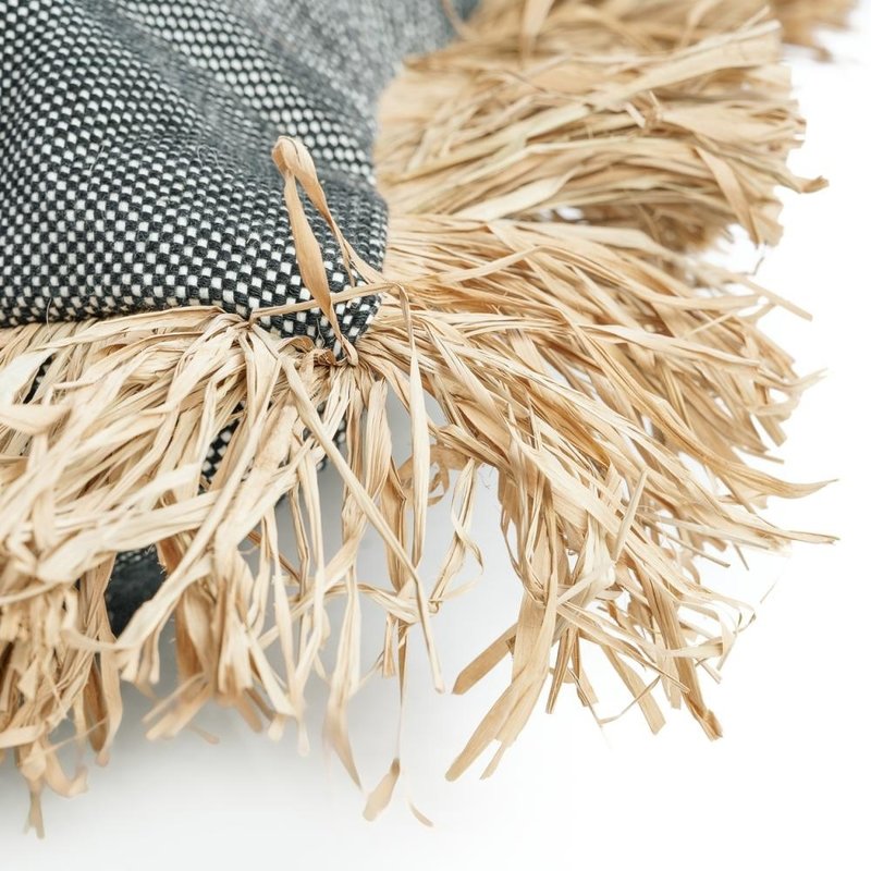 Bazar Bizar-collectie Cotton Bonita Kussenhoes - Zwart Naturel - 60x60