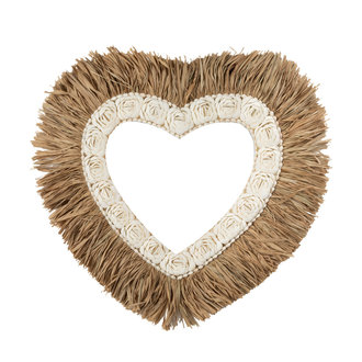 Bazar Bizar The Raffia Shell Heart - Natural White - L