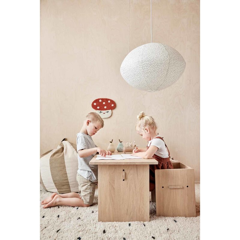 OYOY LIVING-collectie Lampenkap Moyo papier large offwhite -zwart