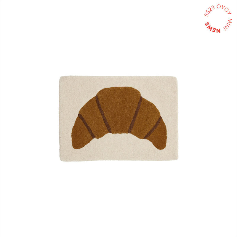 OYOY MINI Vloerkleed Croissant getuft tapijt bruin 45x65 cm
