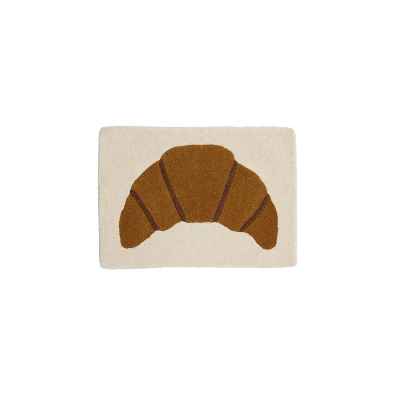 OYOY MINI Vloerkleed Croissant getuft tapijt bruin 45x65 cm