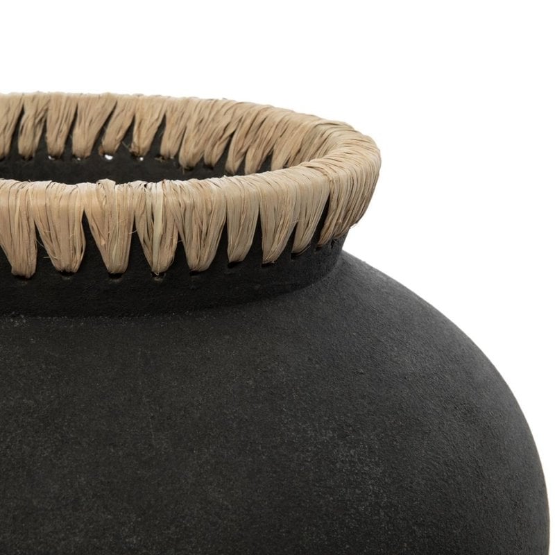 Bazar Bizar-collectie Styly Vaas - Zwart Naturel - L