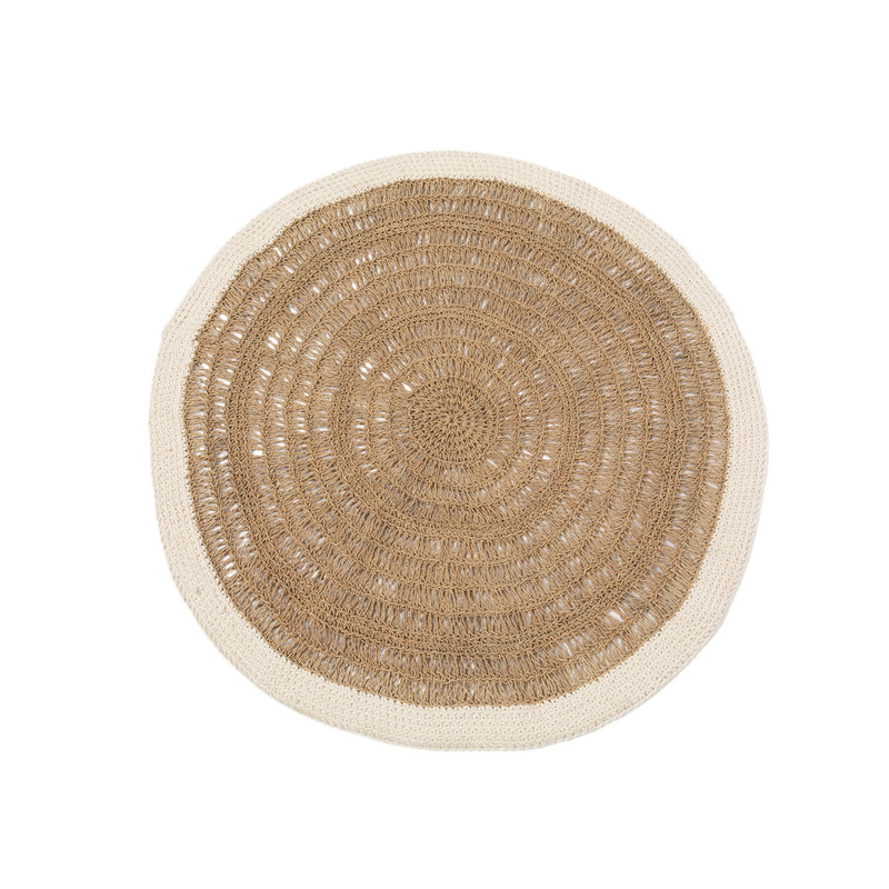 Bazar Bizar Seagrass & Katoen Rond Tapijt - Naturel Wit - 100