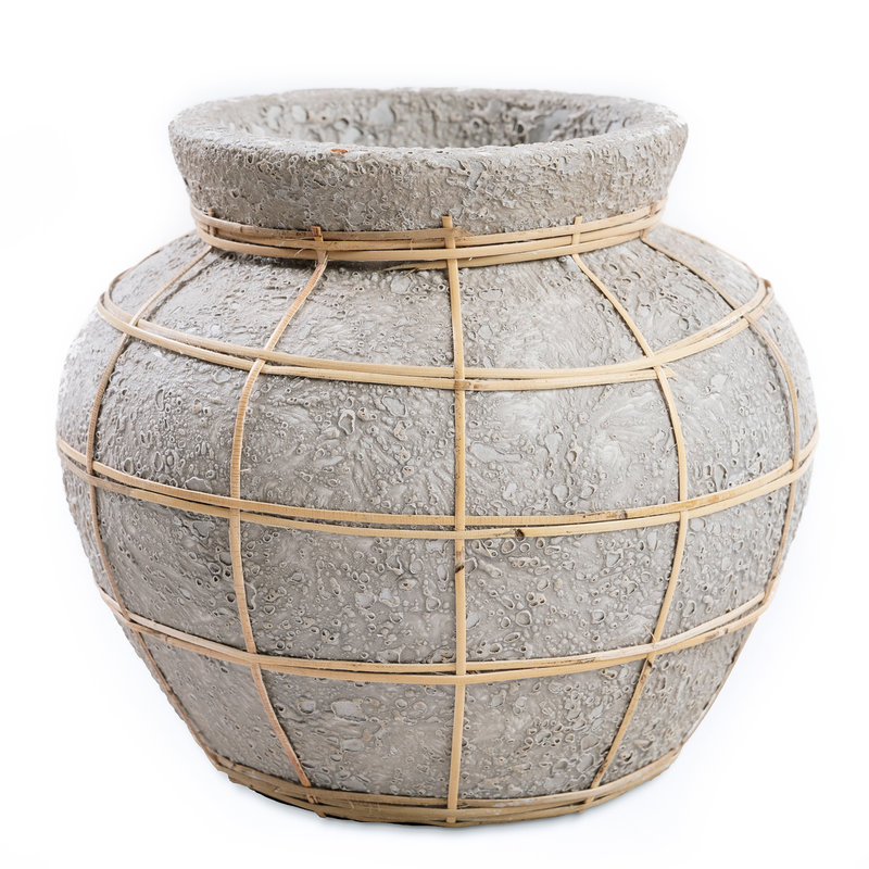 Bazar Bizar-collectie Belly Vaas - Beton Naturel - M