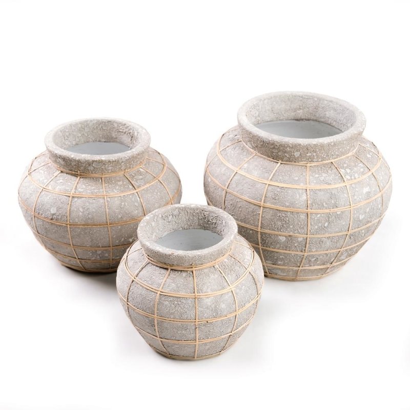 Bazar Bizar-collectie Belly Vaas - Beton Naturel - M