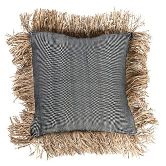 Bazar Bizar Cotton Bonita Kussenhoes - Zwart Naturel - 40x40