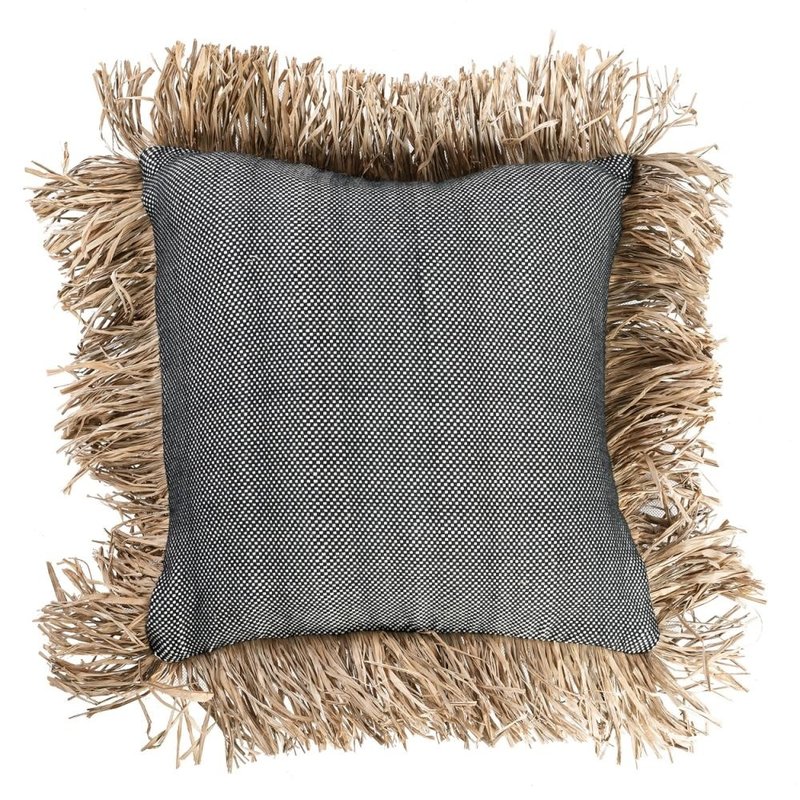Bazar Bizar-collectie Cotton Bonita Kussenhoes - Zwart Naturel - 40x40