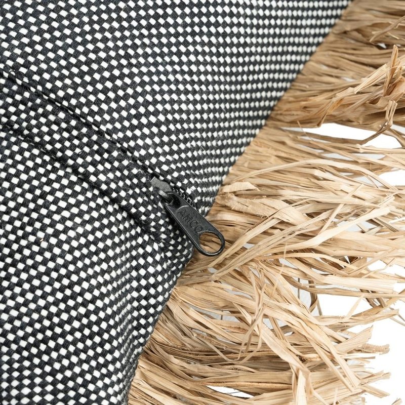 Bazar Bizar-collectie Cotton Bonita Kussenhoes - Zwart Naturel - 40x40
