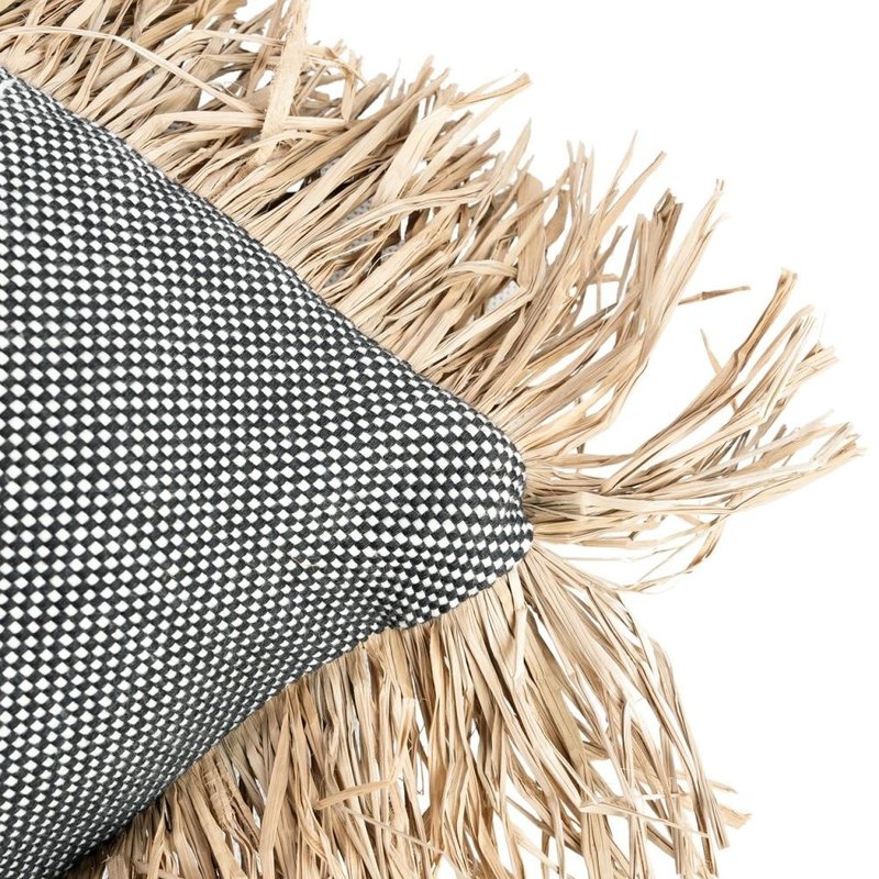 Bazar Bizar-collectie Cotton Bonita Kussenhoes - Zwart Naturel - 40x40