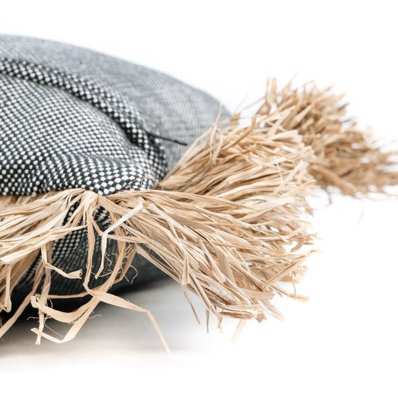 Bazar Bizar Cotton Bonita Kussenhoes - Zwart Naturel - 40x40