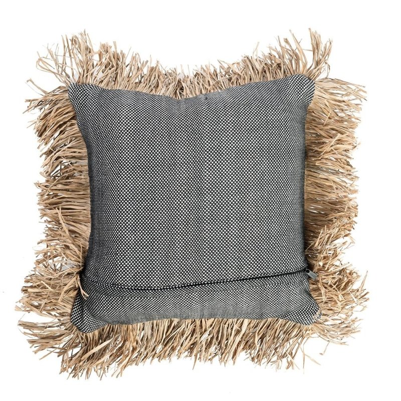 Bazar Bizar-collectie Cotton Bonita Kussenhoes - Zwart Naturel - 40x40