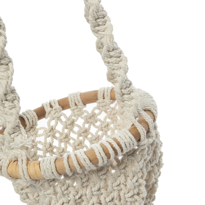 Bazar Bizar Twisted Macrame Planthanger - Naturel Wit - S