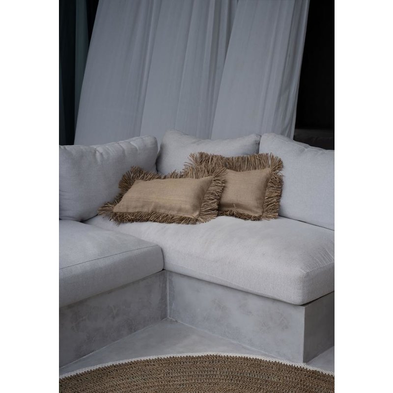Bazar Bizar-collectie Jute Bonita Kussenhoes - Naturel - 30x50