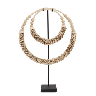 Bazar Bizar Double Necklace with Shells on Stand - Natural