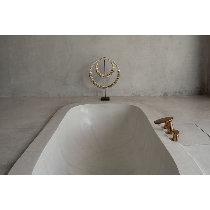 Bazar Bizar-collectie Dubbele Halsketting met Schelpen op Stand - Naturel