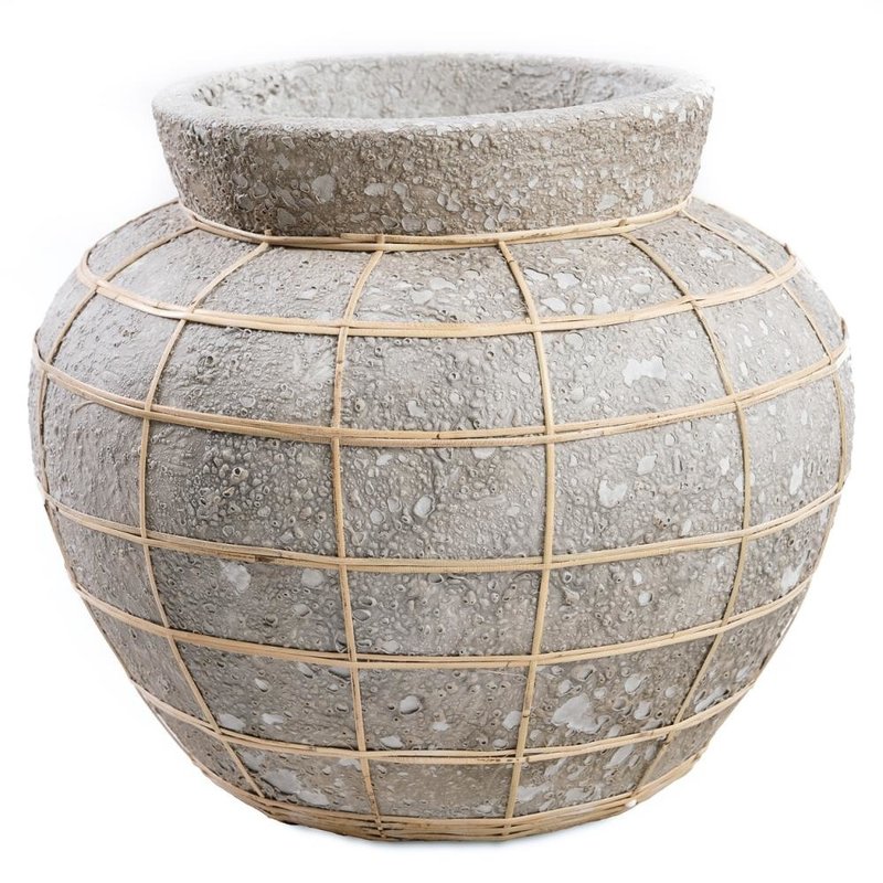 Bazar Bizar-collectie Belly Vaas - Beton Naturel - L