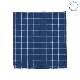 OYOY LIVING Tafelkleed Grid donkerblauw-wit 260x140 cm