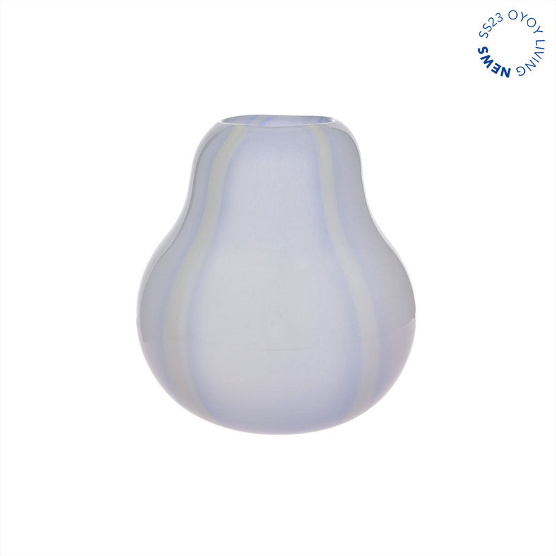 OYOY LIVING-collectie Vaas Kojo lavedel-wit large 25cm hoog