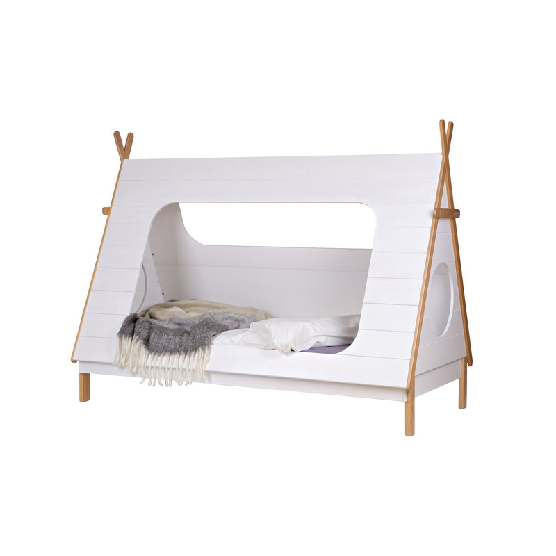 WOOOD-collectie Tipi Bed Wit 90x200 Incl Lattenbodem