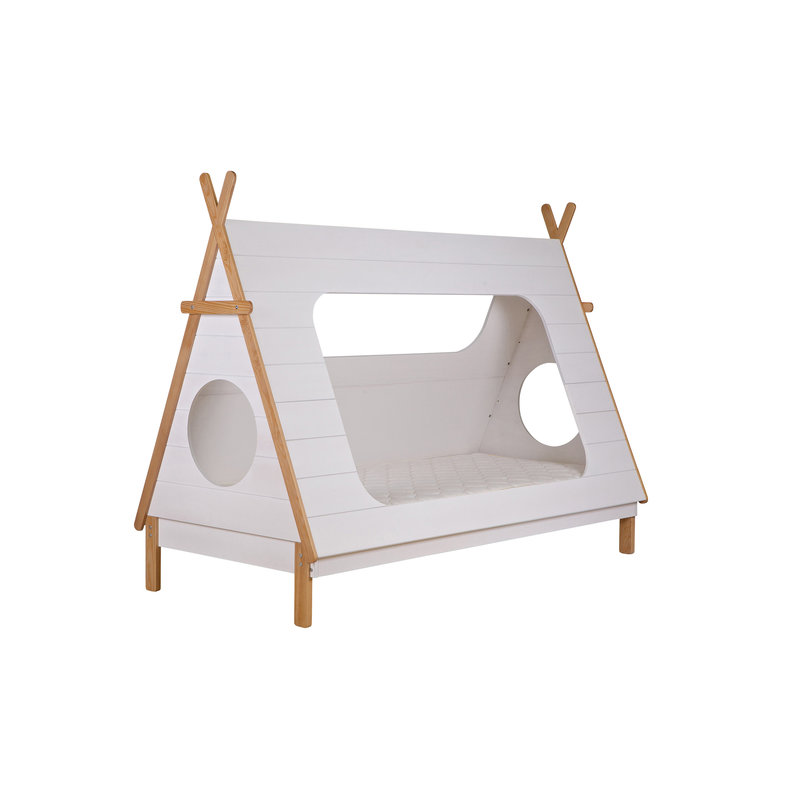 WOOOD-collectie Tipi Bed Wit 90x200 Incl Lattenbodem