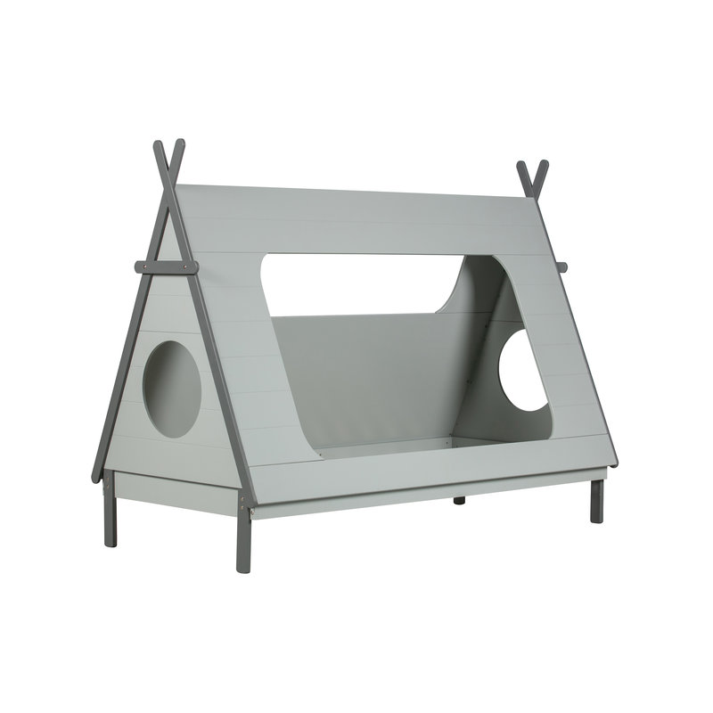 WOOOD-collectie Tipi Bed Concrete Grey 90x200 Incl Slats