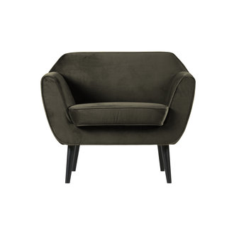 WOOOD Rocco Fauteuil Fluweel Warm Groen