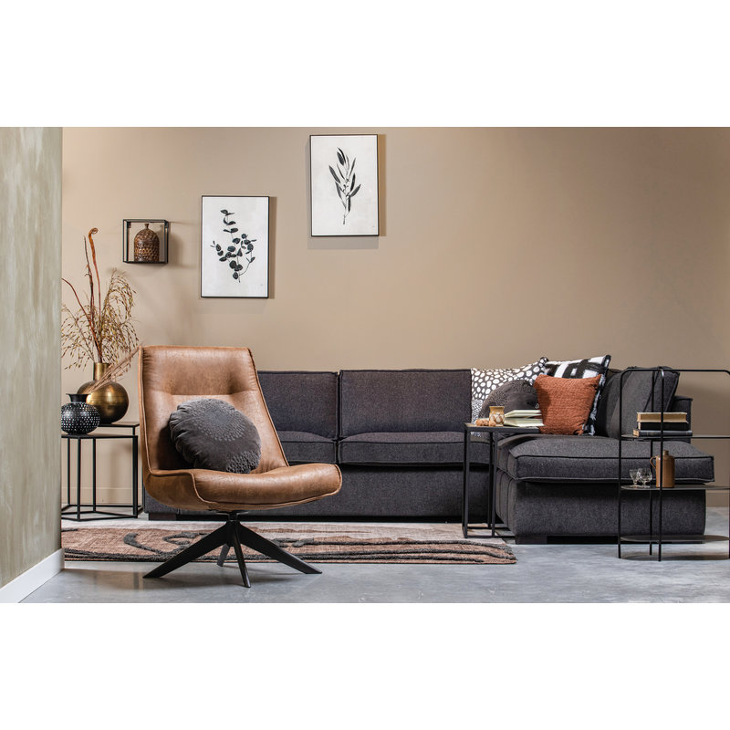 WOOOD-collectie Skyler Draaifauteuil Kunstleer Cognac