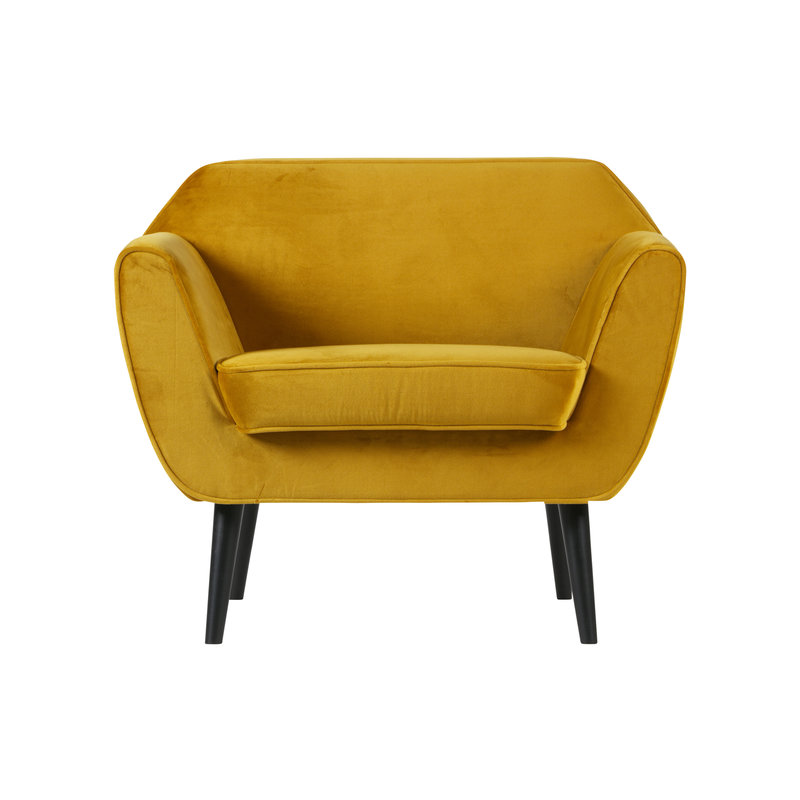 WOOOD-collectie Rocco Fauteuil Fluweel Oker