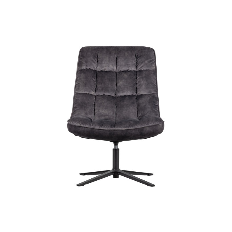 WOOOD-collectie Job Draaifauteuil Velvet Antraciet